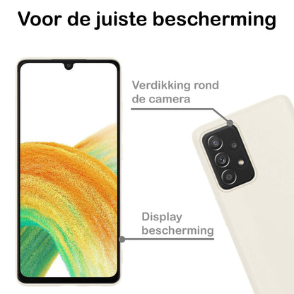 Samsung A33 Hoesje Siliconen Backcover Lichtgewicht - Wit