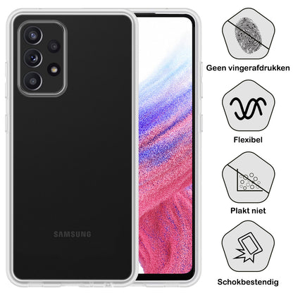 Samsung A53 Hoesje Siliconen Backcover Lichtgewicht - Transparant