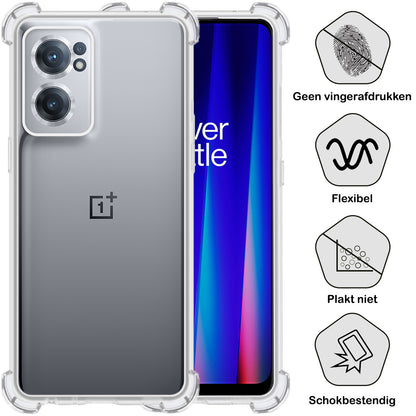 OnePlus Nord CE 2 Hoesje Shockproof Backcover Siliconen - Transparant