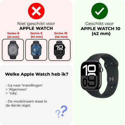 Apple Watch 10 42mm Hoesje Siliconen Backcover Lichtgewicht - Transparant