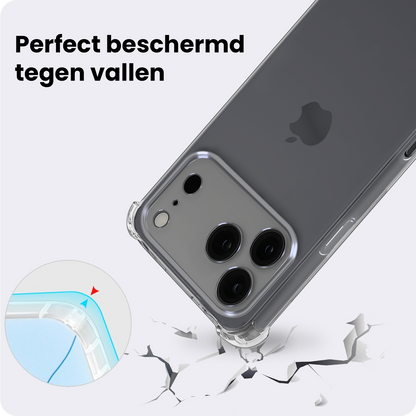 iPhone 17 Pro Hoesje Shockproof Backcover Siliconen - Transparant