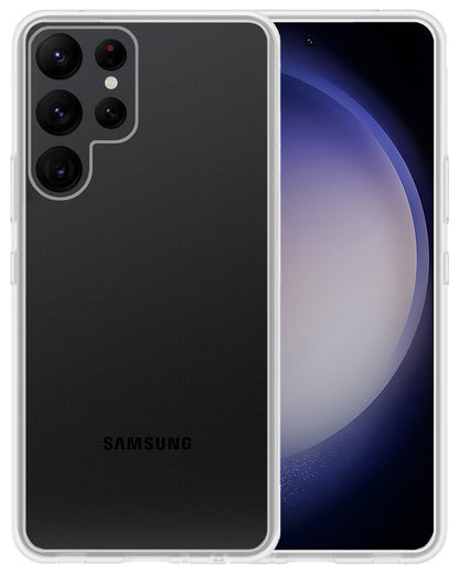 Samsung S23 Ultra Hoesje Siliconen Backcover Lichtgewicht - Transparant