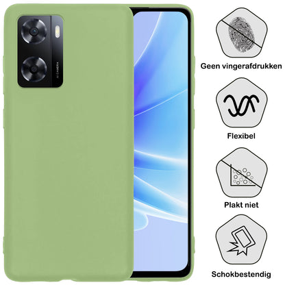 OPPO A57 Hoesje Siliconen Backcover Lichtgewicht - Groen