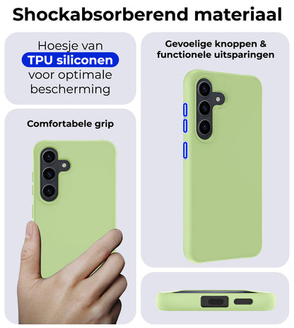 Samsung S24 Plus Hoesje Siliconen Backcover Lichtgewicht - Groen
