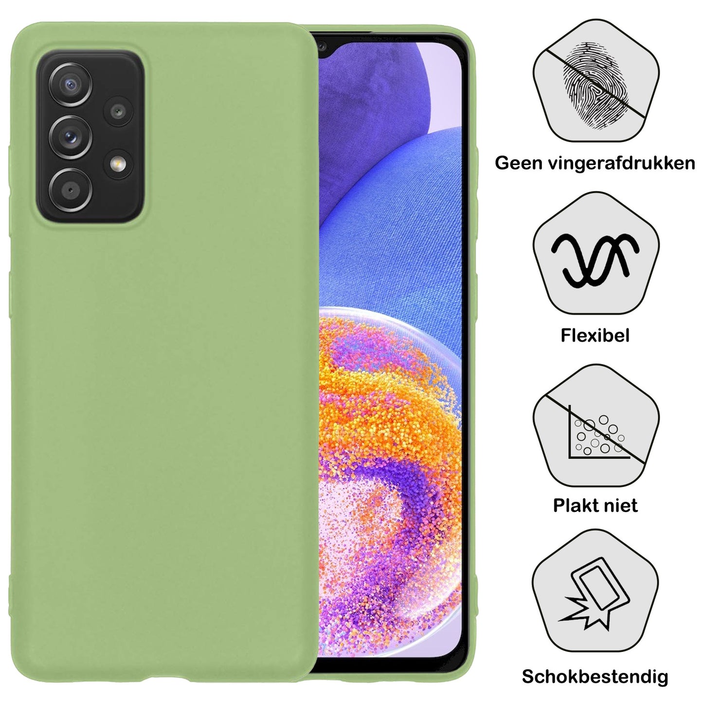 Samsung A23 Hoesje Siliconen - Groen