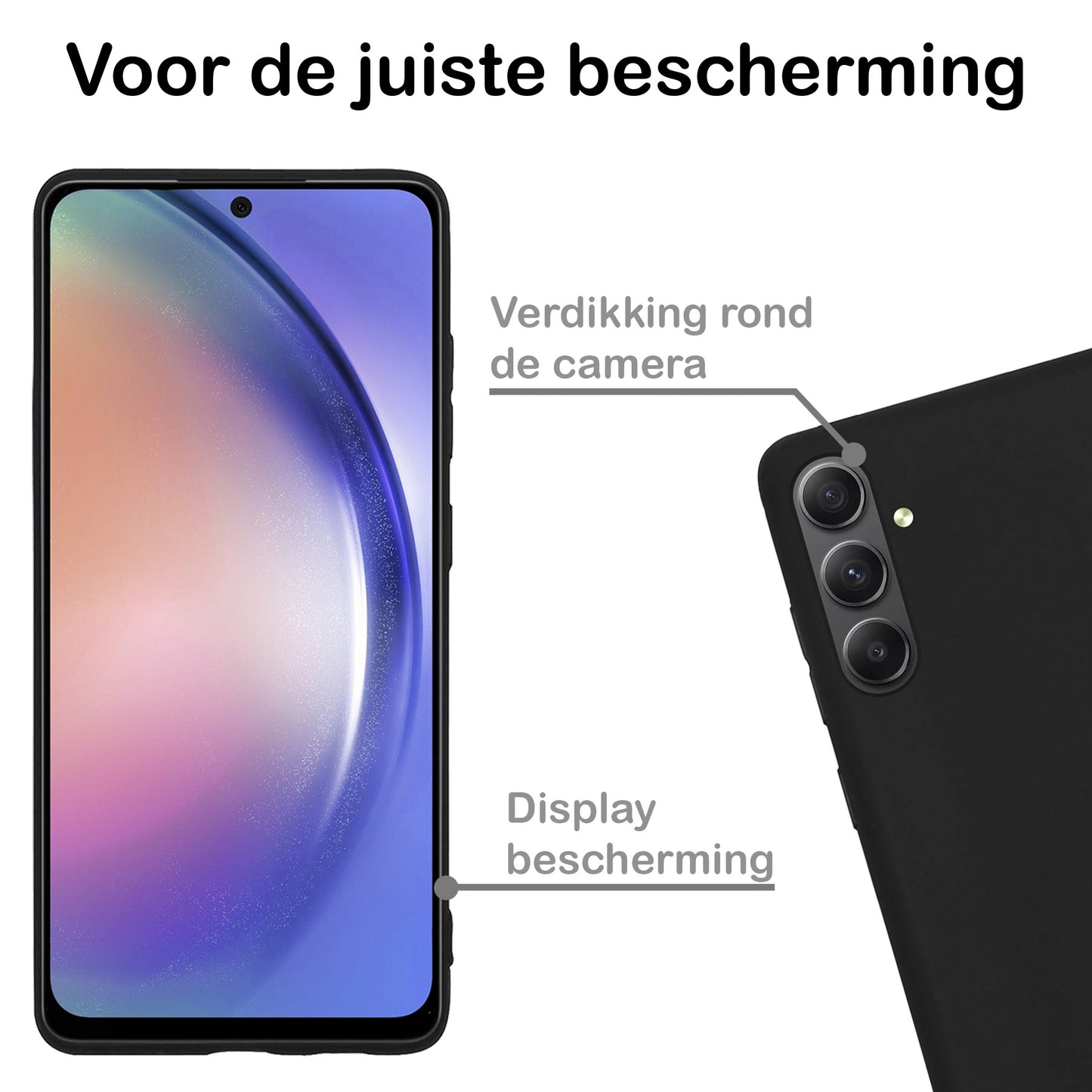 Samsung A54 Hoesje Siliconen - Zwart