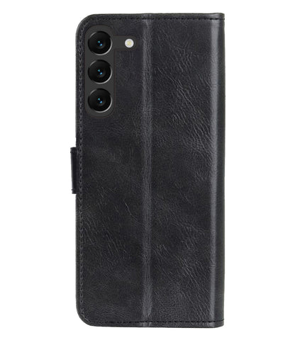 Samsung S23 Plus Hoesje Bookcase Cover met Kaarthouder - Zwart