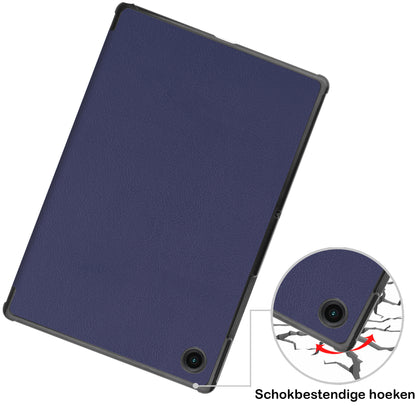 Samsung Galaxy Tab A8 Trifold Bookcase Hoes - Donkerblauw