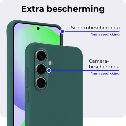 Samsung S24 FE Hoesje Siliconen Backcover Lichtgewicht - Donkergroen