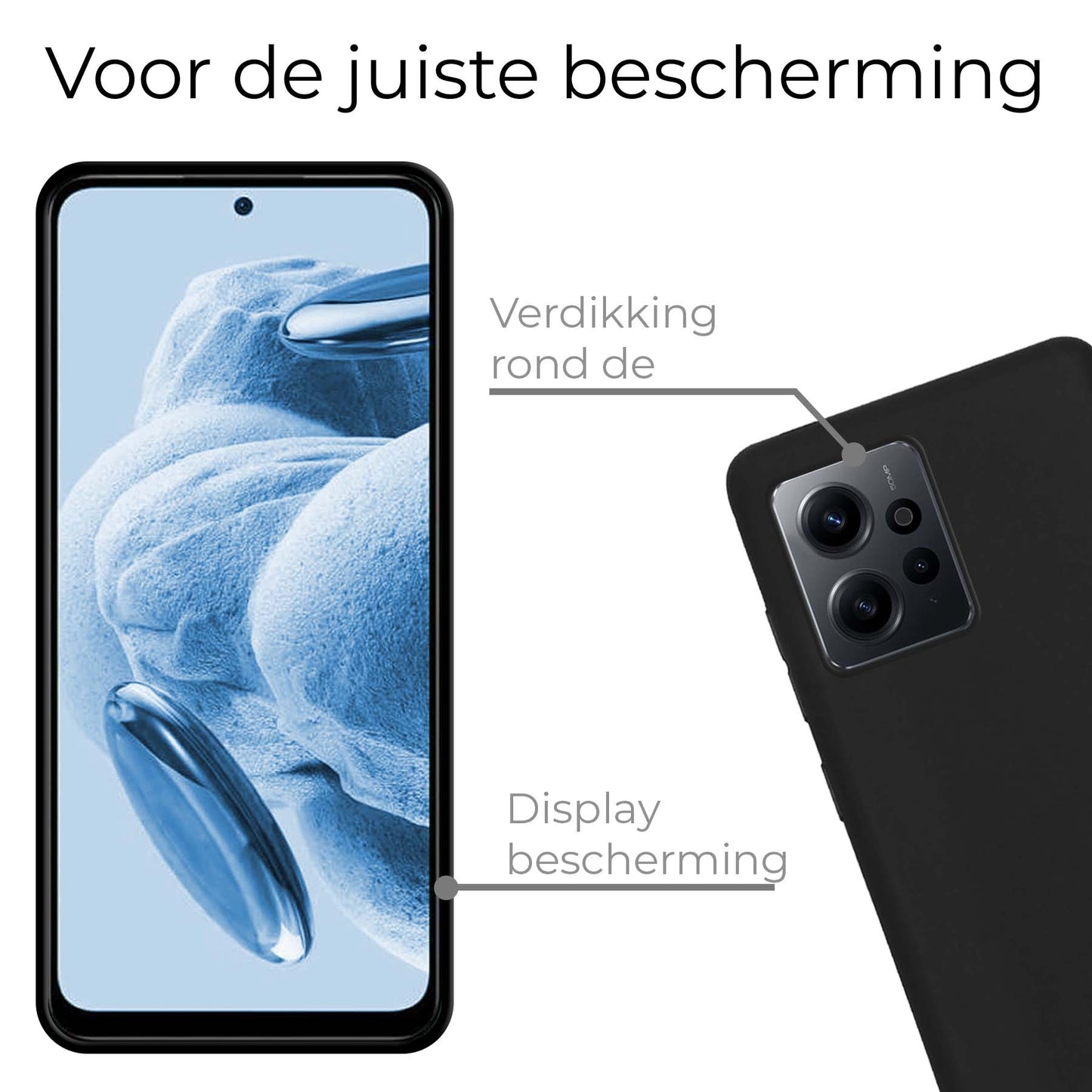 Xiaomi Redmi Note 12 5G Hoesje Siliconen - Zwart