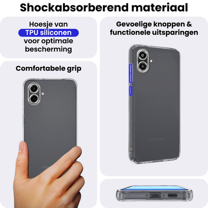 Samsung A07 Hoesje Siliconen Backcover Lichtgewicht - Transparant
