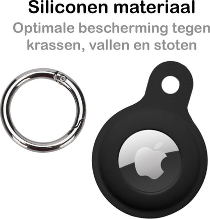 Apple AirTag Hoesje Siliconen Full Cover Lichtgewicht - Zwart