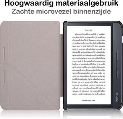 Kobo Libra H2O Trifold Bookcase Hoes - Zwart