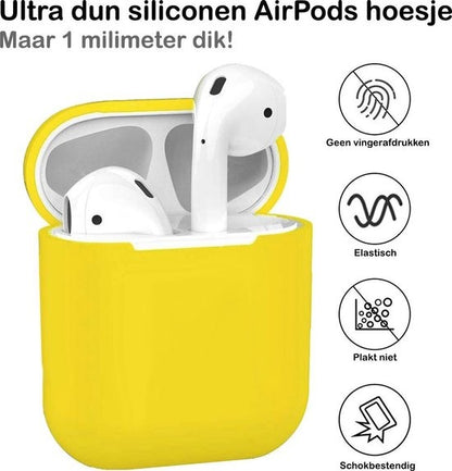 AirPods 2 Hoesje Siliconen Lichtgewicht - Geel