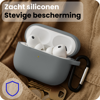 AirPods Pro 3 Hoesje Siliconen Krasbestendig - Grijs