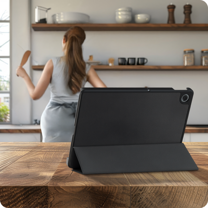 Lenovo Tab 10.1 Trifold Bookcase Hoes - Zwart