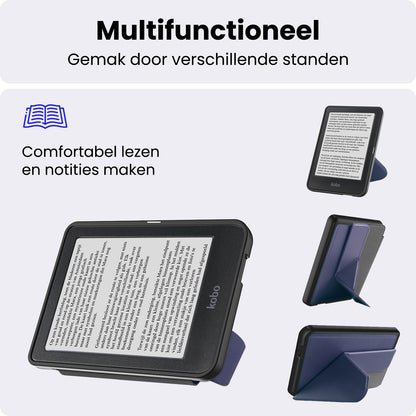 Kobo Clara HD Trifold Bookcase Hoes - Donkerblauw