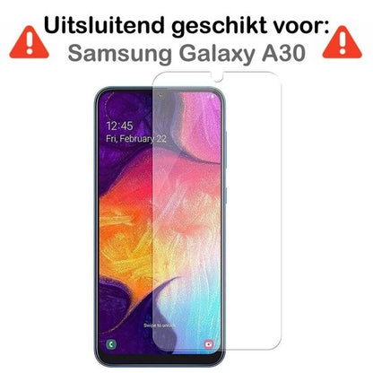 Samsung A30 Screenprotector Full Cover Tempered Glass