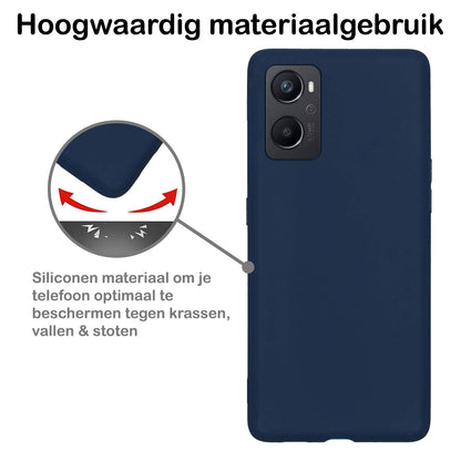OPPO A76 Hoesje Siliconen Backcover Lichtgewicht - Donkerblauw