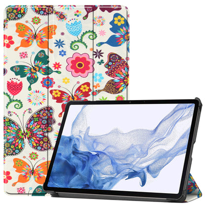 Samsung Galaxy Tab S8 Ultra Trifold Bookcase Hoes - Vlinders