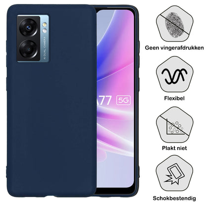 OPPO A77 Hoesje Siliconen - Donkerblauw