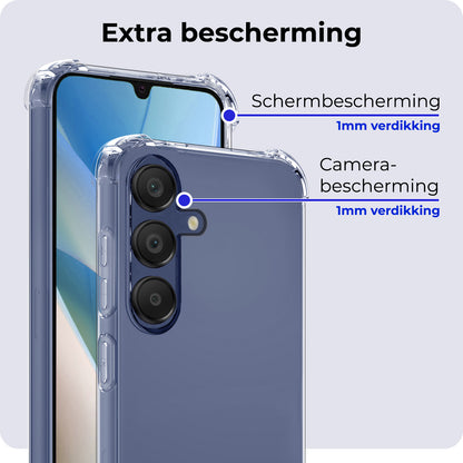Samsung A15 Hoesje Shockproof Backcover Siliconen - Transparant