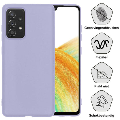 Samsung A33 Hoesje Siliconen Backcover Lichtgewicht - Lila