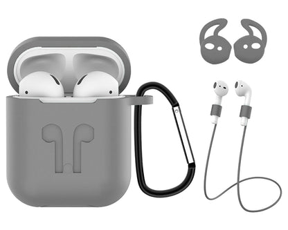 AirPods 1 Hoesje Siliconen 3 in 1 - Grijs