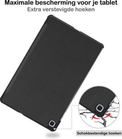 Samsung Galaxy Tab S6 Lite Trifold Bookcase Hoes - Zwart