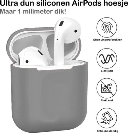 AirPods 2 Hoesje Siliconen Lichtgewicht - Grijs