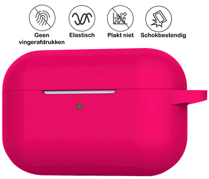 AirPods 3 Hoesje Siliconen met Clip - Donkerroze