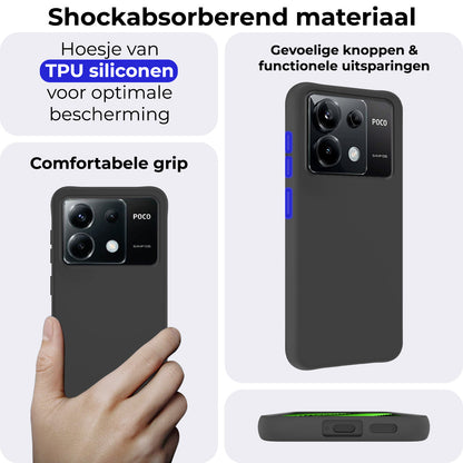 Xiaomi Poco X6 Hoesje Siliconen Backcover Lichtgewicht - Zwart