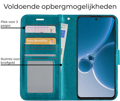 OnePlus Nord 3 Hoesje Book Case Kunstleer - Turquoise