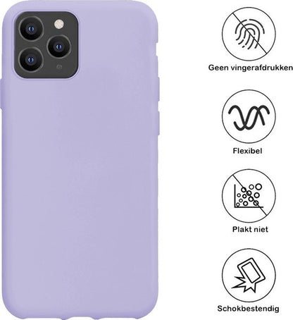 iPhone 11 Pro Max Hoesje Siliconen Backcover Lichtgewicht - Lila