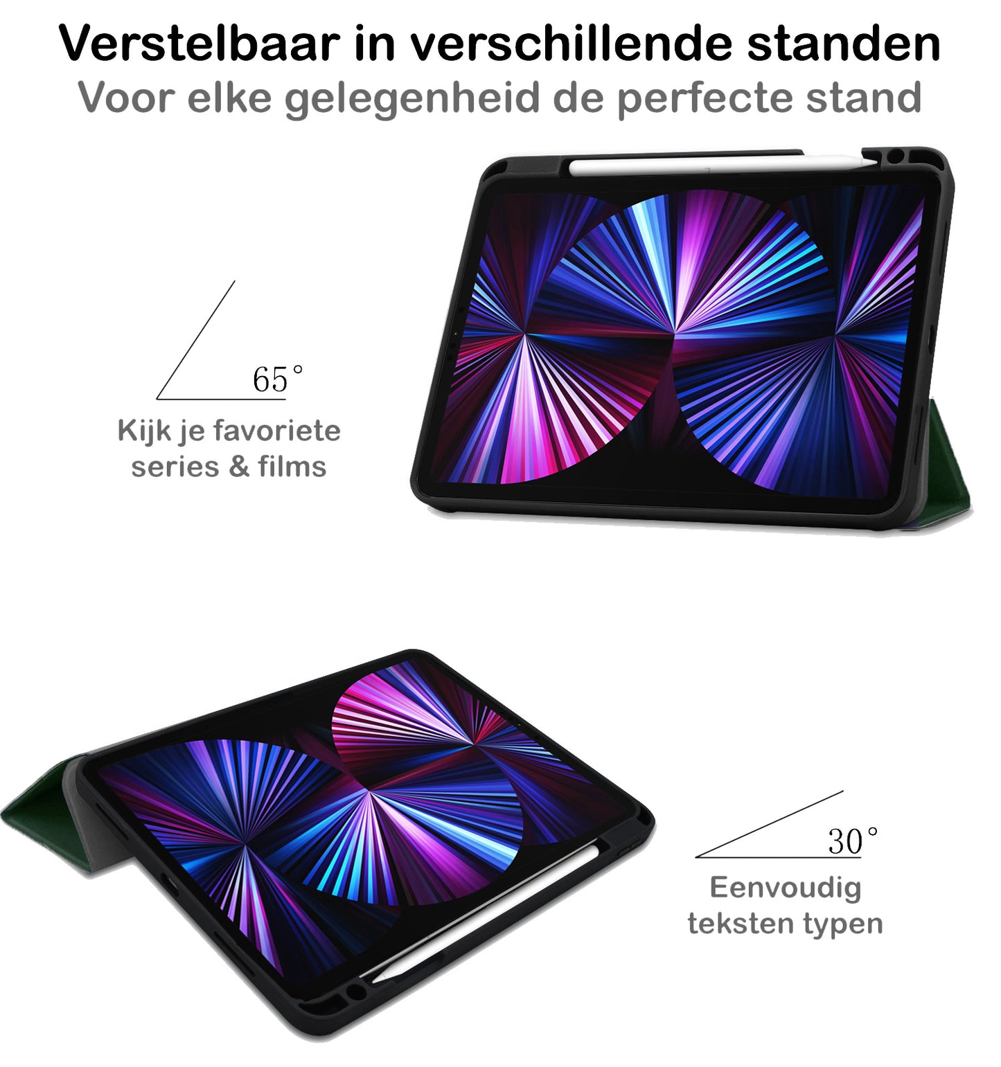 iPad Pro 2021 (11 inch) Hoesje Book Case Met Apple Pencil Uitsparing - Donkergroen