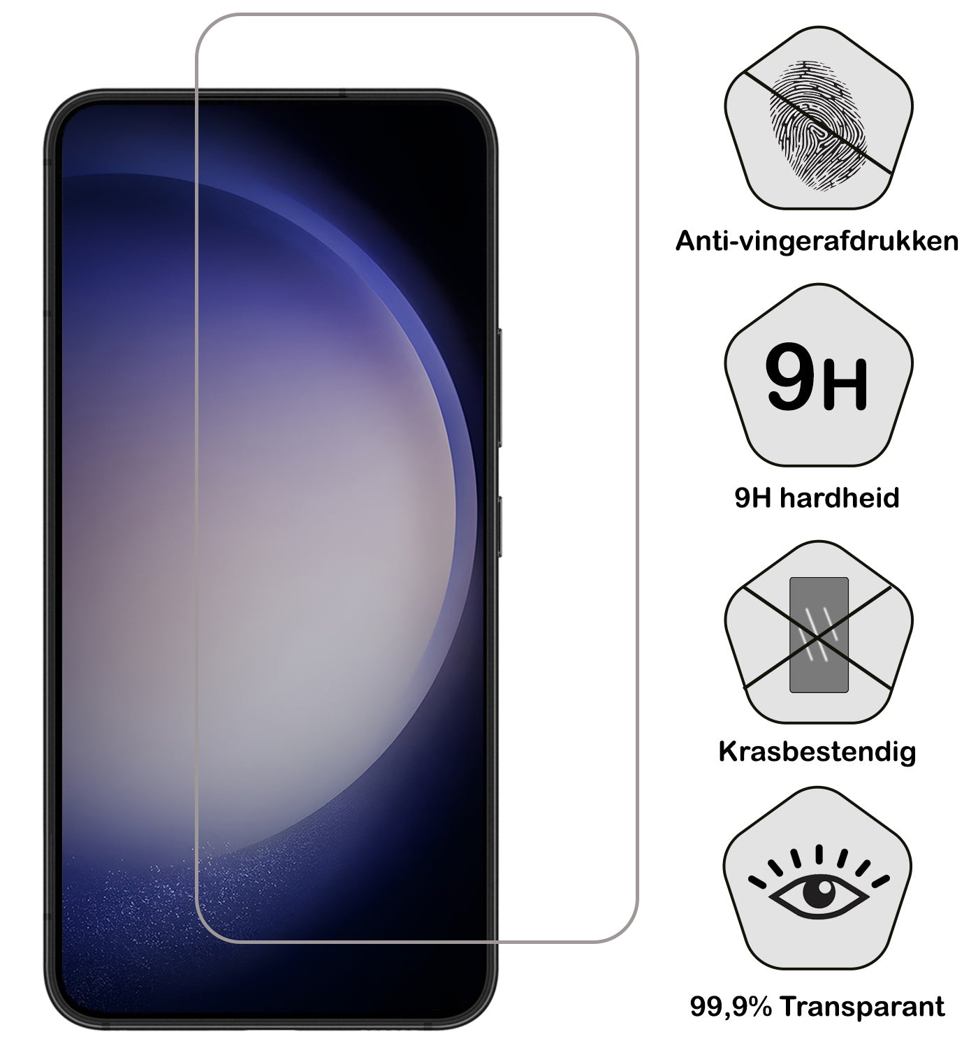 Samsung S23 Screenprotector Volledige Dekking Tempered Glass