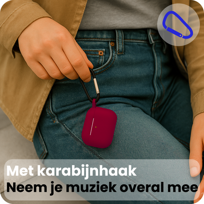 AirPods Pro 3 Hoesje Siliconen Krasbestendig - Wijnrood