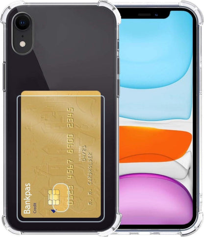 iPhone XR Hoesje Kaarthouder Backcover Shockproof - Transparant
