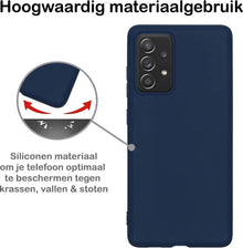 Samsung A72 Hoesje Siliconen Backcover Lichtgewicht - Donkerblauw