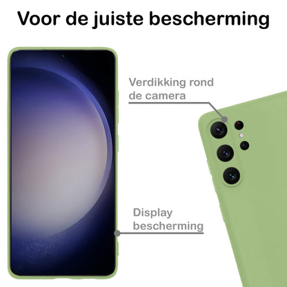 Samsung S23 Ultra Hoesje Siliconen Backcover Lichtgewicht - Groen