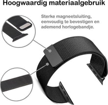 Milanese Horlogeband Geschikt voor Apple Watch 42/44 mm Bandje Milanees - Polsbandje Met Magneetsluiting Geschikt voor Apple Watch 42/44 mm Bandje Milanees - Zwart