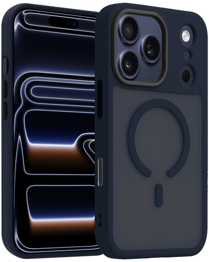 iPhone 17 Pro Hoesje Geschikt voor Magsafe Backcover Shockproof - Donkerblauw