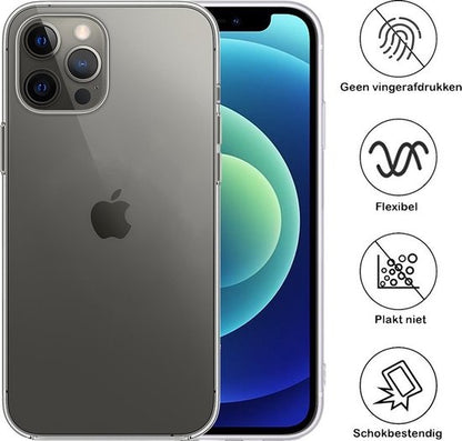 iPhone 12 Pro Max Hoesje Siliconen Backcover Lichtgewicht - Transparant