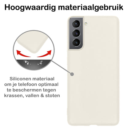 Samsung S21 FE Hoesje Siliconen Backcover Lichtgewicht - Wit