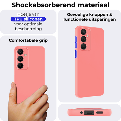 Samsung A16 Hoesje Siliconen Backcover Lichtgewicht - Lichtroze
