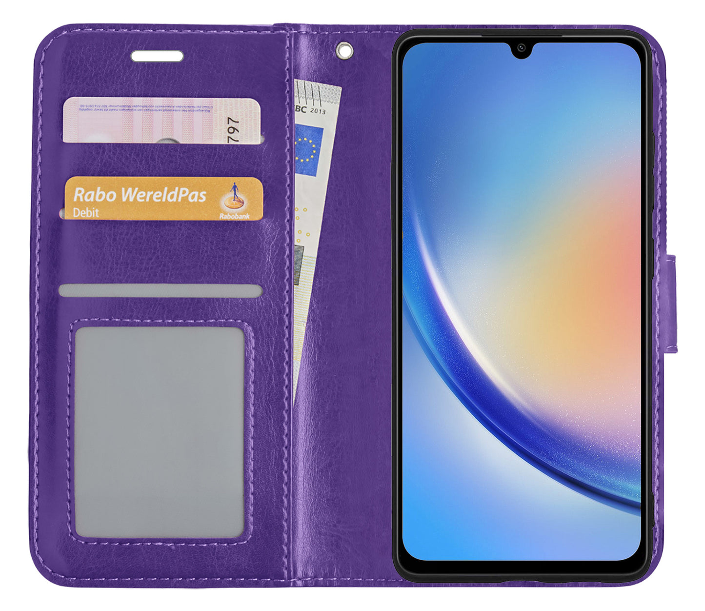 Samsung A34 Hoesje Book Case Kunstleer - Paars