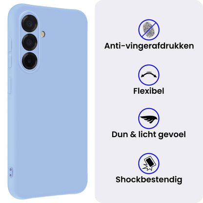 Samsung A56 Hoesje Siliconen Backcover Lichtgewicht - Lichtblauw