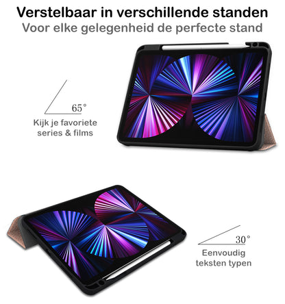 iPad Pro 2021 (11 inch) Hoesje Book Case Met Apple Pencil Uitsparing - Rosðð goud