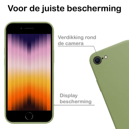 iPhone SE 2022 Hoesje Siliconen Backcover Lichtgewicht - Groen