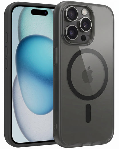 iPhone 15 Pro Max Hoesje Geschikt voor Magsafe Backcover Shockproof - Zwart